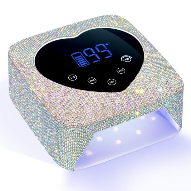 CHRISTINE SHELLY Lámpara de uñas LED UV, 72 W, recargable, brillante, inalámbrico, secador de uñas, luz de esmalte de gel con 5 ajustes de temporizador, lámpara profesional de secado rápido con pantal