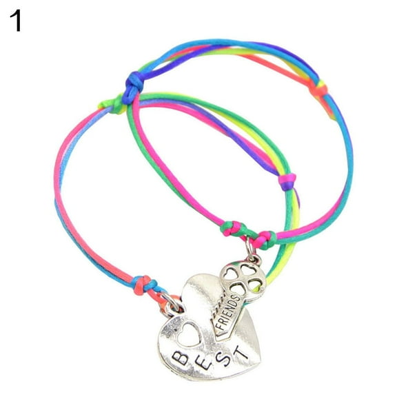 DaXi Women Girl Letter Carved Heart BFF Best Friend Matching Bracelet Gift-#1