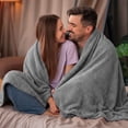 thumbnail image 3 of Vellux King Plush Texture Blanket | Ultra Soft Lightweight All-Season Throw | Grey, 3 of 8