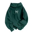 thumbnail image 5 of Norvella Womens Bow Graphic Hoodie Drawstring Hood Long Sleeve Kangaroo Pocket Relaxed Fit Pullover Hooded Sweatshirt Casual Top, 5 of 6