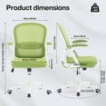 thumbnail image 3 of Nexthro Ergonomic Office Chair, Ergonomic Desk Chair with Adjustable Lumbar Support, Mesh Computer Chair with Comfy Flip-up Armrests, Executive Task Chair for Home Office (White/Green), 3 of 9
