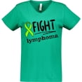 thumbnail image 3 of Inktastic Fight Lymphoma Lime Ribbon Women's V-Neck T-Shirt, 3 of 5