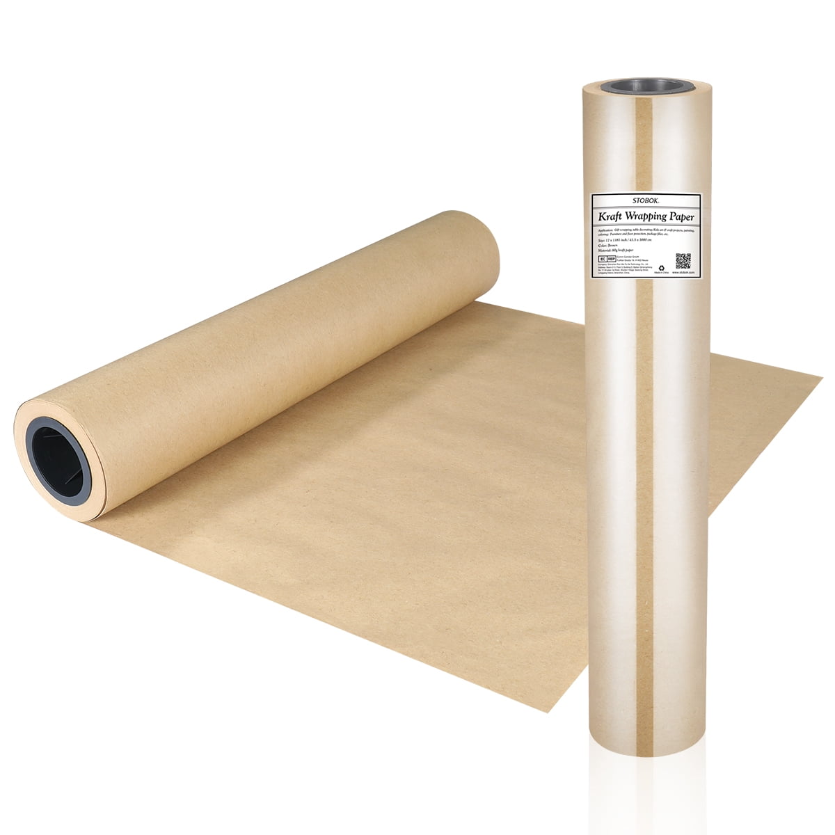 Homoyoyo Brown Kraft Packing Paper for Shipping, Wrapping, and Art Projects, Multipurpose Craft Paper Roll