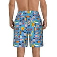 thumbnail image 3 of Yiaed Cute Flat Fish Print Men's Swim Trunks with Lining Quick Dry Sports Shorts Beach Shorts Boardshorts-Large, 3 of 5