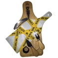 thumbnail image 1 of KuzmarK Wine & Cheese Glass Cutting Board Wood Box Gift Set - Do Not Cross Police Line, 1 of 2