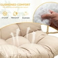 thumbnail image 2 of Dextrus Outdoor Double Hanging Egg Swing Chair: Cozy Seating for Two, Wicker Rattan Love Seat with Cushions, 500lbs Weight Capacity, Perfect for Patio, Balcony, Poolside, Round Khaki, 2 of 5