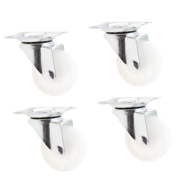 LAMIRO Pack of 4 Swivel Caster Wheels,Set of 1.5Inch,PP,Heavy Duty,Carts,Furniture,Trolley,White