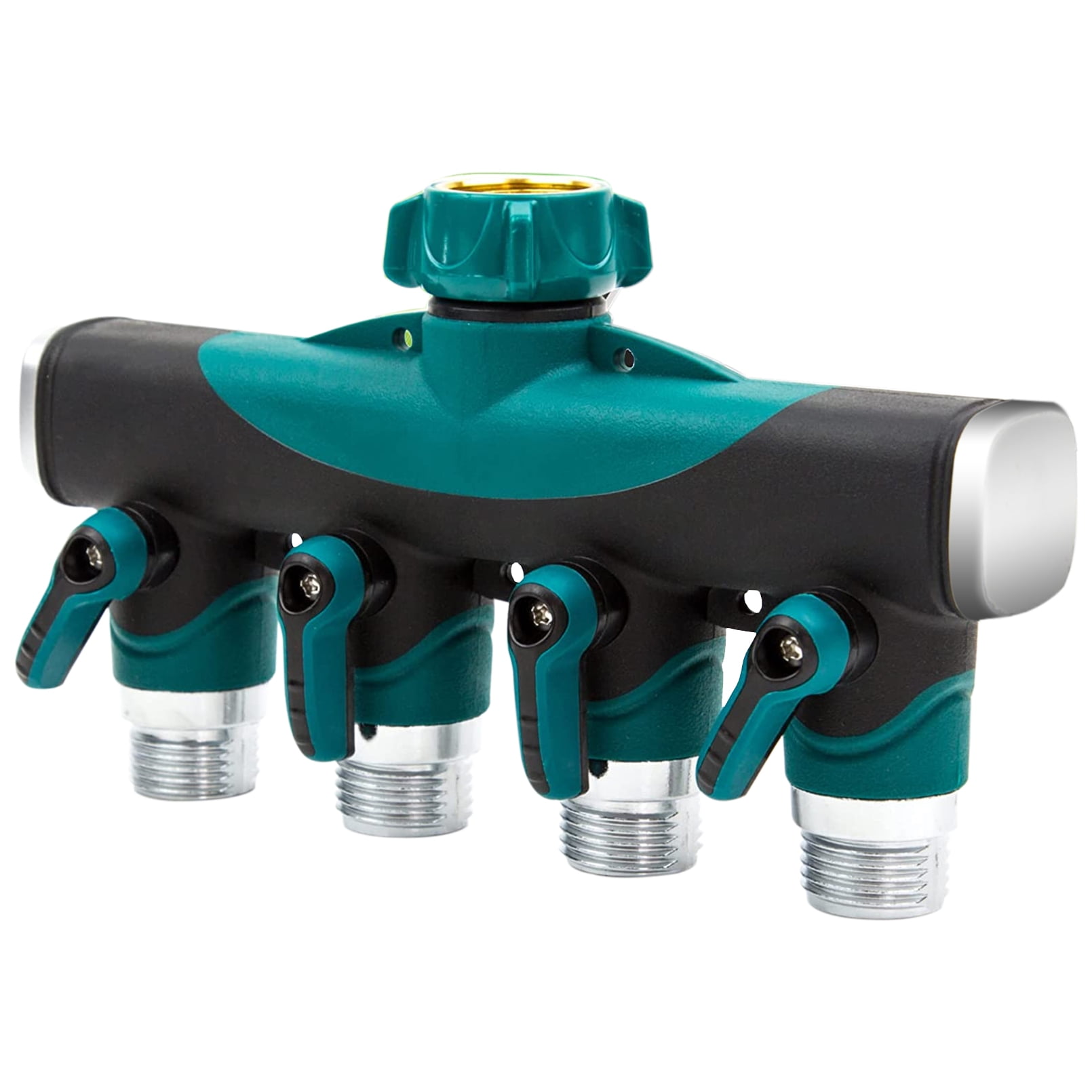 CZS 4 Way Hose Splitter, Heavy Duty, Garden Water Hose Manifold, Water