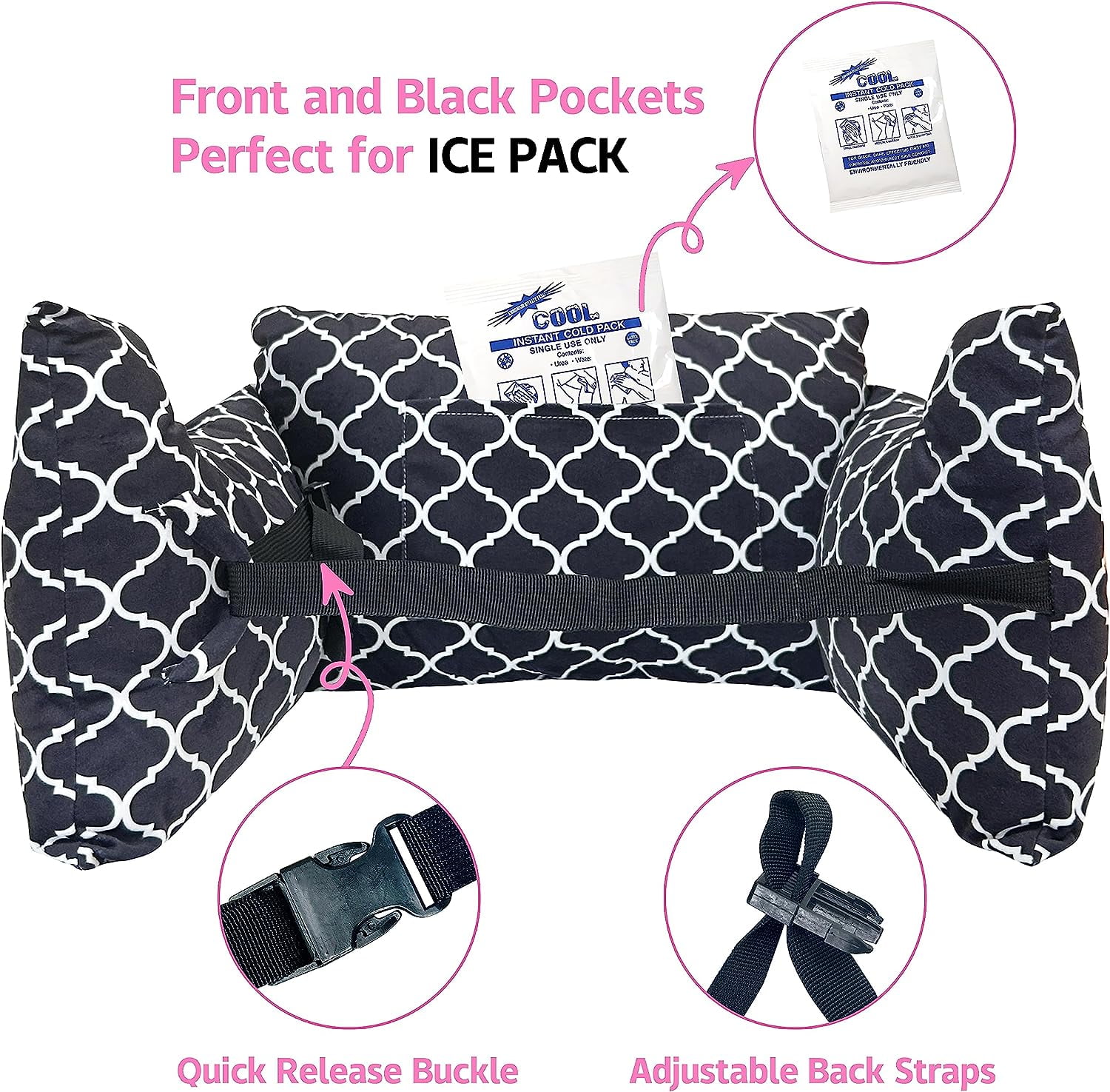 Mastectomy Pillow - Post Surgery Pillow,Breast Pillow with Pocket for Heart Pillow for Recovery Breast Reduction & Aaugmentation Patients Seatbelt Protection-Surgery Pillow Breast Cancer Gift