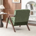 thumbnail image 3 of Leumius Mid Century Modern Accent Chair,Upholstered Reading Armchair with Solid Wood Frame,Accent Chair for Living Room Bedroom Apartment, Easy Assembly,Green, 3 of 9