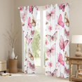 thumbnail image 3 of Feelyou Girly Pink Butterfly Blackout Curtains Set of 2 (52x84 Each), Fashion Watercolor Animal Window Curtains, Groovy Flower Floral Curtains and Drapes, Blackout Curtains Room Decor, 3 of 6