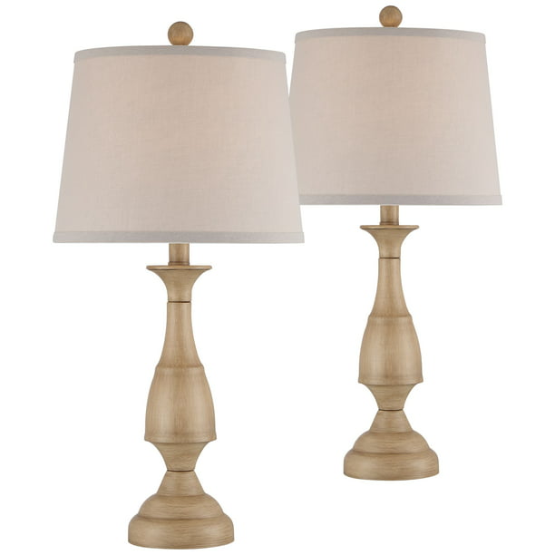 Shop Regency Hill Rustic Country Cottage Traditional Table Lamps 25.25" High Set of 2 Light Wood Beige... from Walmart on Openhaus