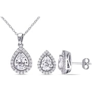 Everly Women's Created Sapphire Sterling Silver Jewelry Set