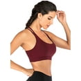 thumbnail image 6 of DODOING Women's Racerback Sports Bra Cross Back Strappy Removable Pads Yoga Running Workout Bra With Good Support, 6 of 8