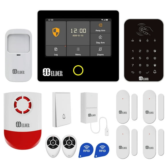 Security Alarm System Wireless Smart 14-Piece Kit DIY, WiFi & 4G Touch Panel, Doorbell, Motion & Door Alarm Sensors Security, Smart Home Burglar Alarm System & Business Security