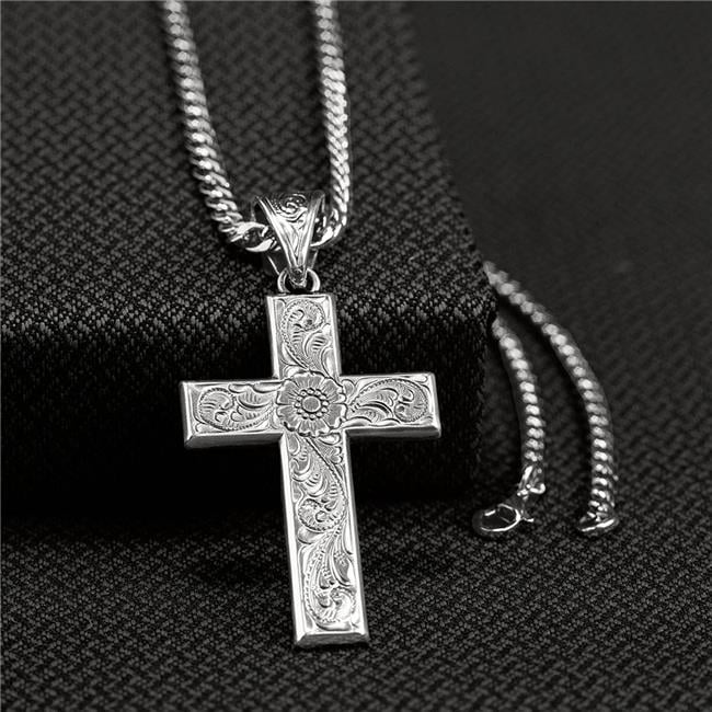 Twister Western Jewelry Mens Necklace Scrolling Cross Pendant 32106
