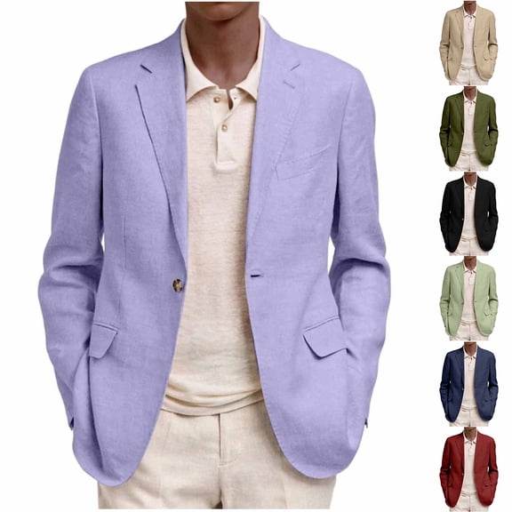 Admvng Men's Blazer Jacket Notched Lapel Casual Lightweight Business Suit Blazer
