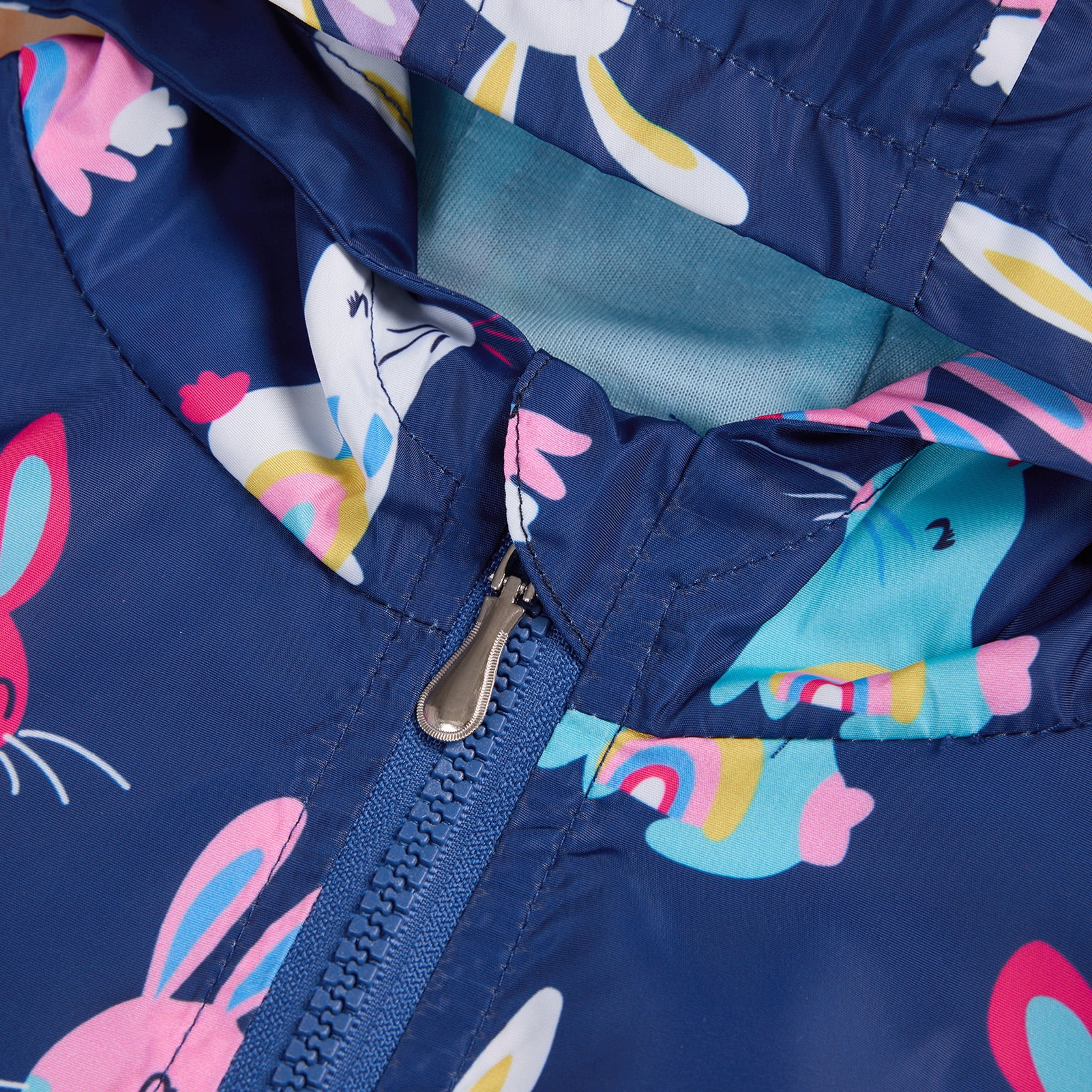 FYMNSI Toddler Girl Windbreaker Light Hooded Jacket Printed Zip Up Hoodie Spring Fall Rain Jackets Kids Clothes 2-3T