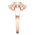 thumbnail image 3 of 2.72 ct Oval Cut Natural Morganite with Simulated Diamond Halo Accents 18K Rose Gold Womens Engagement Ring, 3 of 5