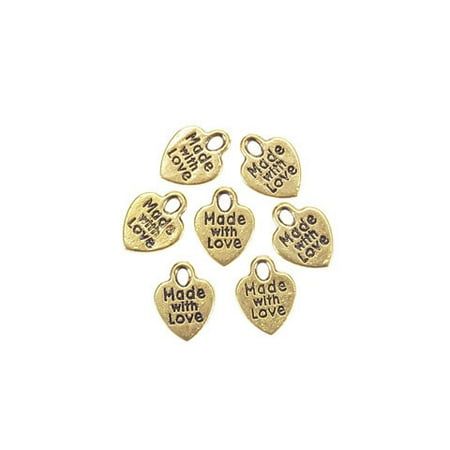 - Made With Love Charm Gold 50Pcpkg