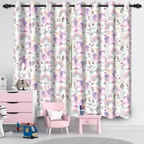 Unicorn Blackout Curtains 2 Panels for Kids Bedroom,Rainbow Black Out Curtains,Girls Window Curtains Drapes for Living Room,Pink,42x63 In