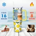 thumbnail image 4 of Tumbler with Handle and Straws 40 oz Insulated Lemon Travel Coffee Mug Birthday Present for Women Girls Daughter Mom Gifts for Him/Her Water Bottle, 4 of 7