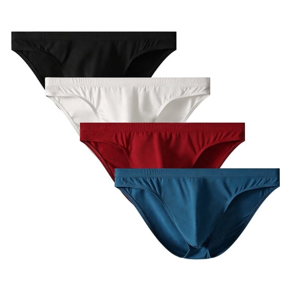 Kudavo Mens Low Rise Briefs Soft Stretch Cotton Underwear Briefs Multi01/4pack L