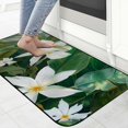 thumbnail image 4 of ONETECH White Flowers Green Leaves Tropical Scene Floor Mat Rug Non-Slip Entrance Mat 19.68*47.24 in, 4 of 6