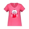 Inktastic Valentine's Day Gumball Machine with Hearts Women's Plus Size V-Neck T-Shirt