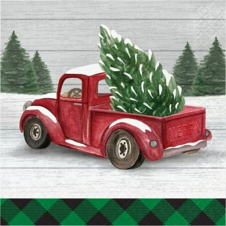 Farmhouse Christmas Paper Lunch Napkins 16 Per Pack
