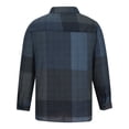 thumbnail image 5 of JWZUY Women's Cotton Linen Long Sleeve Shirts Vintage Plaid V-Neck Blouse Tee Tops Casual Button-up Turndown Collar Pullover Shirt for Spring Summer Light Blue XL, 5 of 6