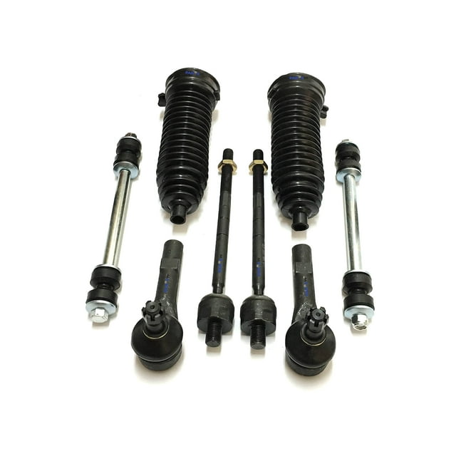 PartsW - 8 Pc Front Suspension Kit Sway Bar End Links, Inner & Outer Tie Rod Ends With Gear Bellows