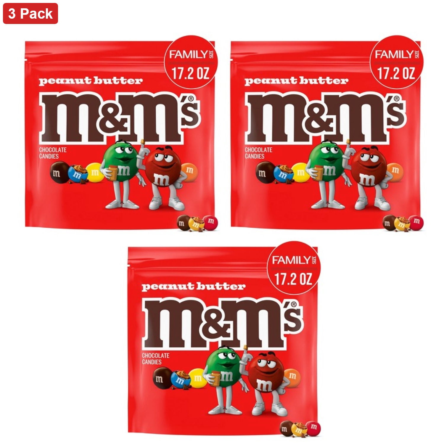 M&M'S, Peanut Butter Chocolate Candy, 2.83 Oz., 24 Count - Walmart.com