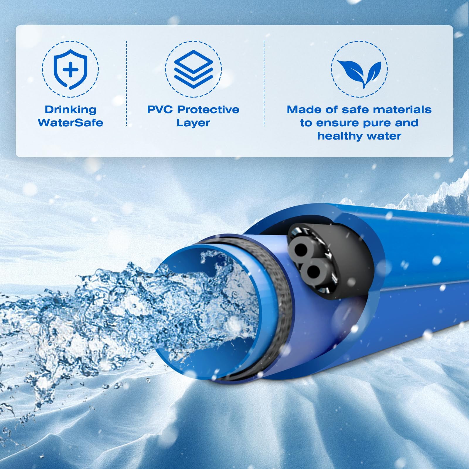 rv Heated Water Hose 15 ft, Rv Accessories Upgraded -45 ℉ Antifreeze Heated Drinking Water Hose