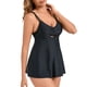 thumbnail image 4 of Trajes de baño tankini para mujer Conjuntos de bikini sin espalda con tirantes cruzados de moda de color sólido para mujer Traje de baño de dos piezas para mujer, 4 of 4