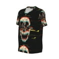 thumbnail image 6 of Fotbe Glitch Screaming Skull Baseball Jersey Shirt for Men and Women, Casual Short Sleeves Button Down T-Shirt-3X-Large, 6 of 9