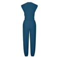 thumbnail image 4 of BLCHUNen Womens Summer Outfits Crew Neck Crisscross Hem Casual Tops Elastic High Waist Pants Athletic Workout Sets, 4 of 6