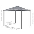 thumbnail image 2 of CoSoTower Pavillon à Toit Rigide 10 x 10 Pi Auvent Abri Robuste Pare-Soleil avec Rideau Beige, Café, 2 of 7