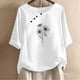 thumbnail image 2 of Blusas de Manga Corta para las Mujeres Impreso Cuello Redondo Camiseta, Top de Algodón de Imitación Casual para el Hogar Y Diario, 2 of 4
