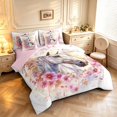 Erosebridal White Horse Floral 7-Piece King Bedding,Pink Blossom King ...