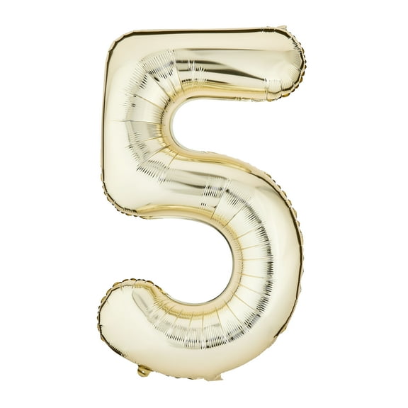 34" Gold Number 5 Foil Balloon, by Way To Celebrate