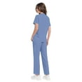 thumbnail image 4 of bbyeadc Blue Scrubs for Women Set Clearance Plus Size Medical Scrub Sets Stretchy V-Neck Criss Cross Scrub Tops and Cargo Pants Nursing Top Scrub Set Tall Scrubs, Light Blue 2XL, 4 of 6