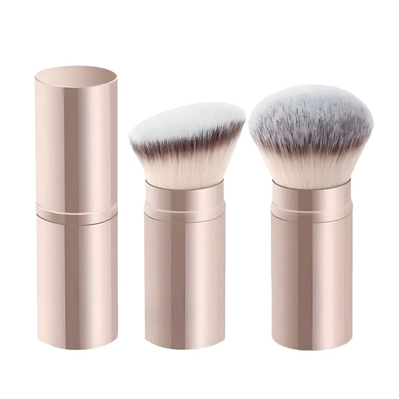 RAGUPEL 3 Pcs Retractable Makeup Brush - Retractable Kabuki Brush, for Foundation Liquid Makeup, Powder, Cream and Blush