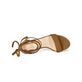 thumbnail image 4 of BLISSFUL STEP Women's Sandals Solid Summer Block Heels Lace up Sandals Brown 9.5, 4 of 7