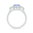 thumbnail image 2 of ANGARA Natural 2.4 ct Tanzanite & Baguette Diamond Three Stone Ring in 14K White Gold for Women (Size-9x7mm) | December Birthstone, Anniversary, Jewelry Gift for Women | Natural Tanzanite Ring, 2 of 10