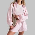 thumbnail image 3 of MAIHAN Linen Set Women Long Sleeve Shirt and Ruffle Shorts Women 2 Piece Outfits Sets Casual Summer Travel Outfits for Women Two Piece Outfit, 3 of 8