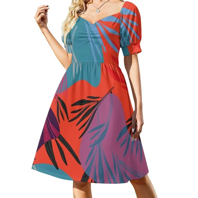 Robe Sans Manches jungle Colorée Tenue de festival Robe d'Été pour Femmes Vêtements pour Femmes 2024