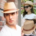 thumbnail image 5 of 56-58 cm circunferencia del sombrero hombres y mujeres cinturón sombrero de copa sombrero de ala corta sombrero de jazz de verano sombrero de paja protector solar, 5 of 5