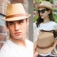 thumbnail image 5 of Sombrero de 56-58 cm de circunferencia para hombres y mujeres, sombrero de copa con cinturón, sombrero de ala corta, sombrero de jazz de verano, sombrero de paja con protección solar, 5 of 5