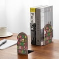 thumbnail image 5 of Sikiie Ho Ho Ho Merry Christmas Bookends 1 Pair, Wood Bookends for Shelves, Book Ends for Shelves, Book Shelf Holder for Home Office, 5 of 7